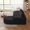 108.5 inch Black L Shaped Modern Curved sofa, Chenille Upholstered Sectional Sofa Set with 3 Pillows for Living Room - 3 of 4
