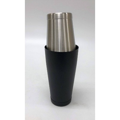 Sleek Black and Stainless Steel Boston Cocktail Shaker, 800ml