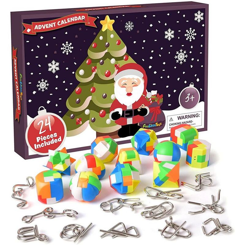 Fun Little Toys Christmas Advent Calendar Metal Wire Puzzle Geometry Puzzle, 2 of 8