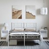 vidaXL 12" White Full Size Metal Bed Frame with Headboard & Footboard No Mattress - 3 of 4