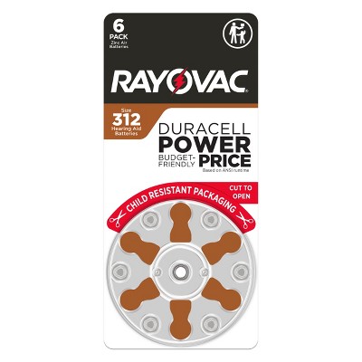 Rayovac Hearing Aid Battery Size 312 6pk - Brown
