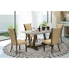 HomeStock 5-Piece Natural Oak Finish Solid Wood Top Dining table with 4 Chairs - 2 of 4