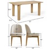 7-Piece Dining Set for 6, 67'' Rectangle Dining Table Set with 6 Armless Upholstered Linen Fabric Dining Chairs with Soild Wood Legs-Maison Boucle - 4 of 4