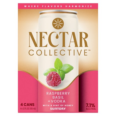 Nectar Collective Raspberry Basil Vodka Cocktail - 4pk/12 fl oz Cans