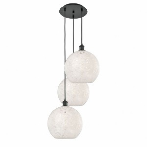 White Mouchette - 3 Light Cord Hung Multi Pendant In Modern Style-13.5 Inches Tall and 18.5 Inches Wide - 1 of 1