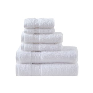 Vynxaria White 6 Piece Egyptian Cotton Towel Set - 1 of 4