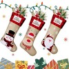 Aoibox 3Pack Linen Christmas Stockings 19Inch Large Personalized Stocking Set with Card Slot Snowman Reindeer Classic Pattern for Fireplace Tree Decor - 3 of 4