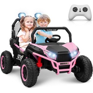 24V 2 Seater Ride on UTV Kids Car with Remote Control, Ride on Truck Toys with LED Lights, Bluetooth, Treaded Tires, for Boys Girls - 1 of 4
