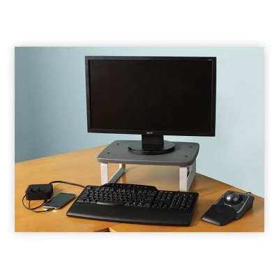 Black Adjustable Height Ergonomic Monitor Stand for 24" Screens
