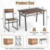 Costway 5 Piece Dining Table Set Industrial Rectangular Kitchen Table with 4 Chairs Grey/Brown - image 3 of 4