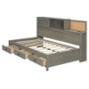 CAVINAS Twin/Full Size Solid Wood Daybed with Upper Shelves & 3 Storage Drawers,Wooden Bed Frame for Kids Room,Bedroom - 4 of 4