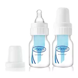 Dr. Brown's Natural Flow Anti-Colic Preemie Baby Bottle with Preemie Slowest Flow Nipples - 2oz/2pk