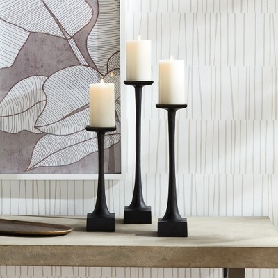 Black Aluminum 15" Tabletop Candlestick