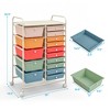 Tangkula 15 Drawer Rolling Storage Cart Opaque Multicolor Drawers Home Organizer - 4 of 4