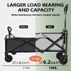Bestier Collapsible Wagon Carts, Utility Beach Wagon for Outdoor Garden with Adjustable 90° Handle, 65L Heavy-Duty Folding Wagon 180lbs Capacity - 2 of 4