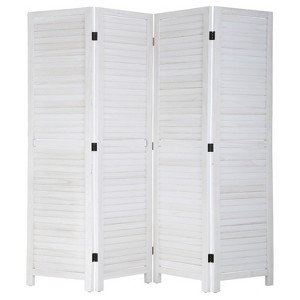 FDW 3/4/6 Panel 5.75ft Wooden Room Divider Tall Privacy Wall Divider Screen Divider with Adjustable Louvers Versatile and Stylish Privacy Screen - 1 of 4