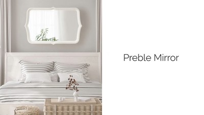 White Scalloped Rectangular Wood Wall Mirror