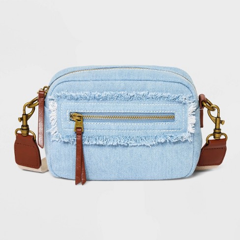 Camera Crossbody Bag With Strap Universal Thread Blue Denim