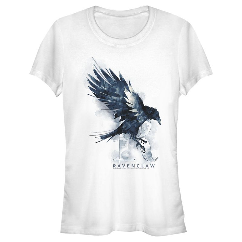 Juniors Womens Harry Potter Ravenclaw Bird Watercolor T-Shirt, 1 of 5