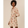INSPIRE CHIC Women's Lapel Button Down Belted Mini Vintage Polka Dots Floral Shirt Dress - 3 of 4