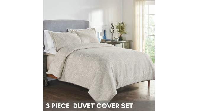 Haven Damask Collection 100% Cotton Jacquard Unique Luxurious Duvet Cover - Better Trends, 2 of 6, play video
