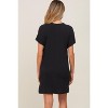 Pinkblush Black Ribbed Front Pocket Dolman Short Sleeve Maternity Dress - 3 of 4