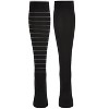 Wellfit Women's 2 Pair Pack Multi Striped Graduated Compression Socks Black-Black 9-11 - 2 of 3