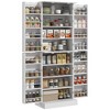 Gulches Modern 65.4"H Kitchen Pantry Cabinet - Freestanding, 8-Tier/16 Door Shelves, Adjustable Shelves, White, 23.6"W x13.8"D - 2 of 4