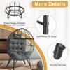 Karl Home | Gray Wicker and Metal Patio Egg Chair - 3 of 4