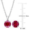 EVERLY JEWELRY | Sterling Silver 4 7/8CT TGW Created Ruby Solitaire Stud Earring and Pendant with chain Set - 2 of 4