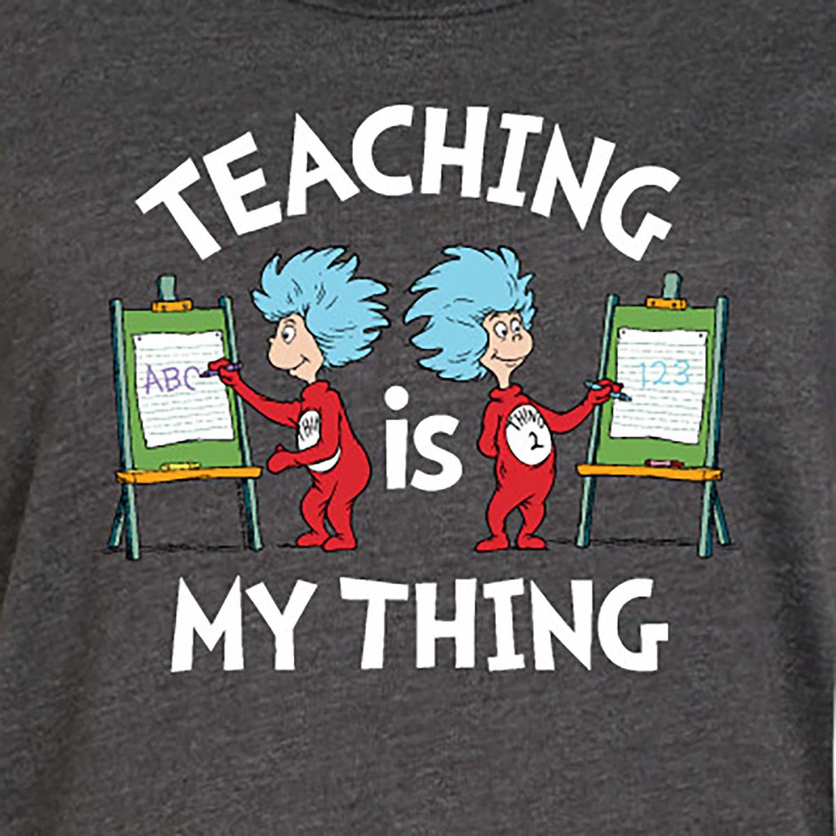 Women's - Dr. Seuss - Teaching Is My Thing Graphic T-shirt Dress - thumbnail 8