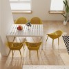 GlasFlength Accent Chairs Modern Stackable Lounge Chairs All Weather Construction For Indoor Outdoor Spaces, Yellow, 23.23"*23.23"*30.91" - 3 of 4