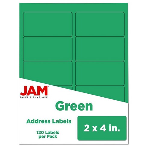 Jam Paper Circle Label Sticker Seals - 1 2/3 inch Diameter - Green - 120/Pack