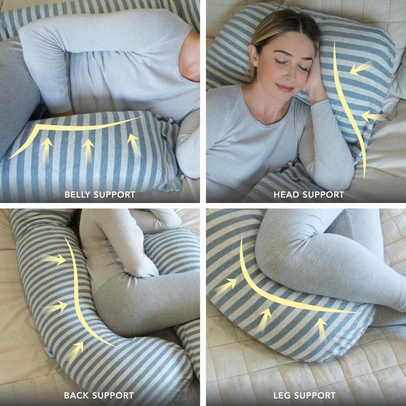 PharMeDoc Pregnancy Pillows U-Shape Full Body Maternity Pillow, Jersey Cover, 5 of 8