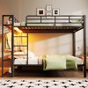 Full Size Metal Bunk Bed with Storage Mesh Shelves and Clothes Hooks - 3 of 4