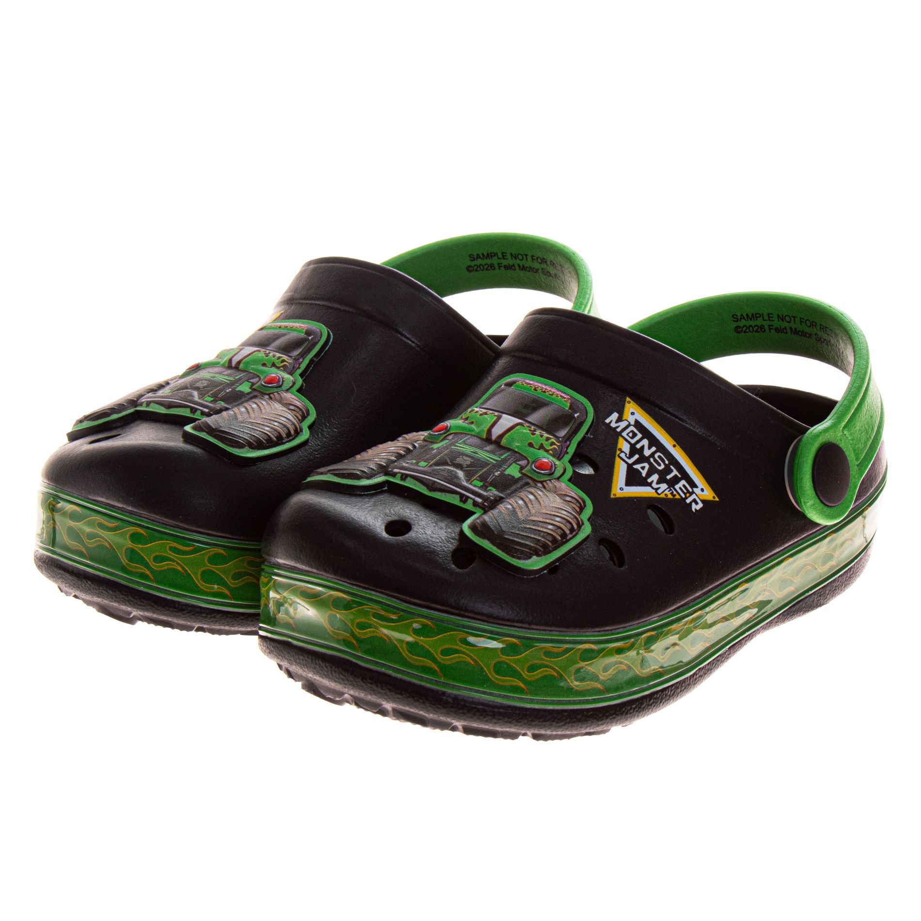 Monster Jam Boys Grave Digger Slip-On Clogs with Back Strap (Toddler)