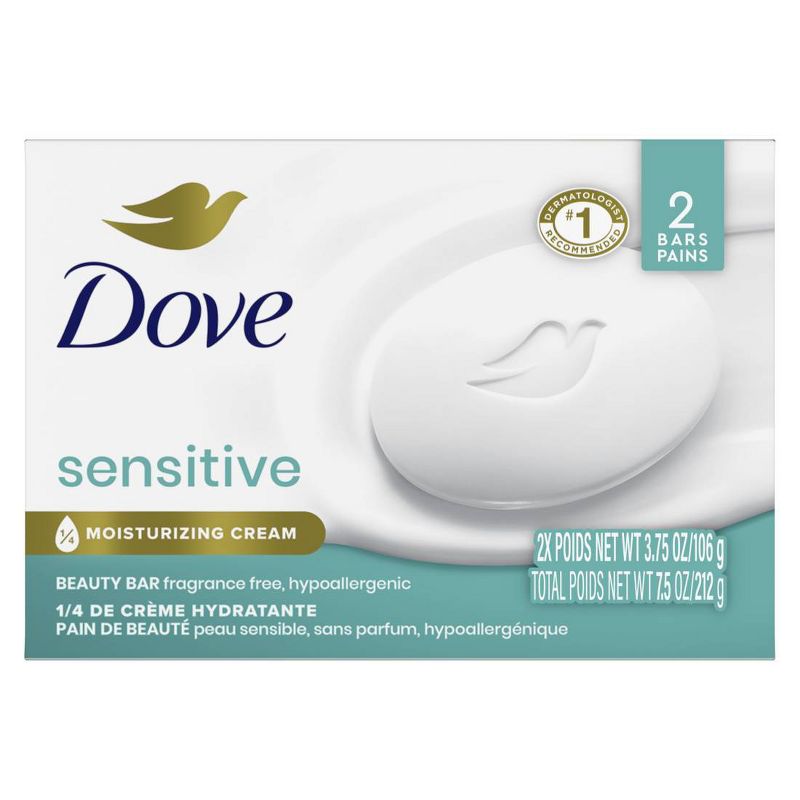 Dove Beauty Sensitive Skin Moisturizing Unscented Beauty Bar Soap, 4 of 13