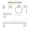 Itopfox Matte Black Towel Bar Set, Modern Bathroom Hardware Set, Wall Mounted Accessories, Durable Stainless Steel, 4-Piece - 2 of 4