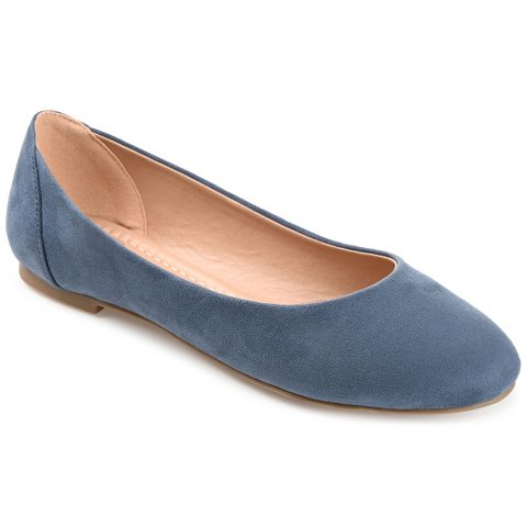 Обувь Journee Collection Women's Kavn Comfort Insole Slip On Round Toe Ballet Flats Blue 6