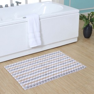 Home Weavers Orion Collection 100% Cotton Bathroom Rug, Non Slip Bath Mat Water Absorbent Soft Shaggy Mat Machine Washable - 1 of 4