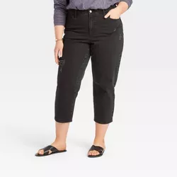 Women's Plus Size High-Rise Vintage Straight Jeans - Universal Thread™ Black 26W