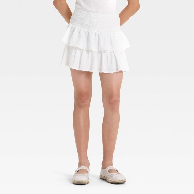 Girls' Smocked Tiered Mini Skirt - art class™