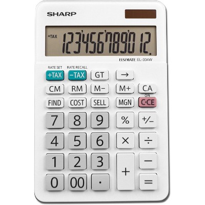 Sharp EL-334W Large Desktop Calculator 12-Digit LCD EL334W