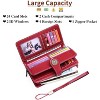 Hachikiko Leather RFID Blocking Wristlet Wallet - Large Capacity Credit Card Holder with 24 Card Slots & ID Windows - 3 of 4