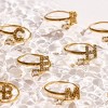 EVRY JEWELS WATERPROOF Gold or Silver Plated Sparkle Initial Wrap Ring - 3 of 4