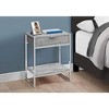 Monarch Specialties Accent Table Side End Nightstand Lamp Storage Drawer Living Room Bedroom Metal Laminate Grey Chrome Contemporary Modern - 3 of 4
