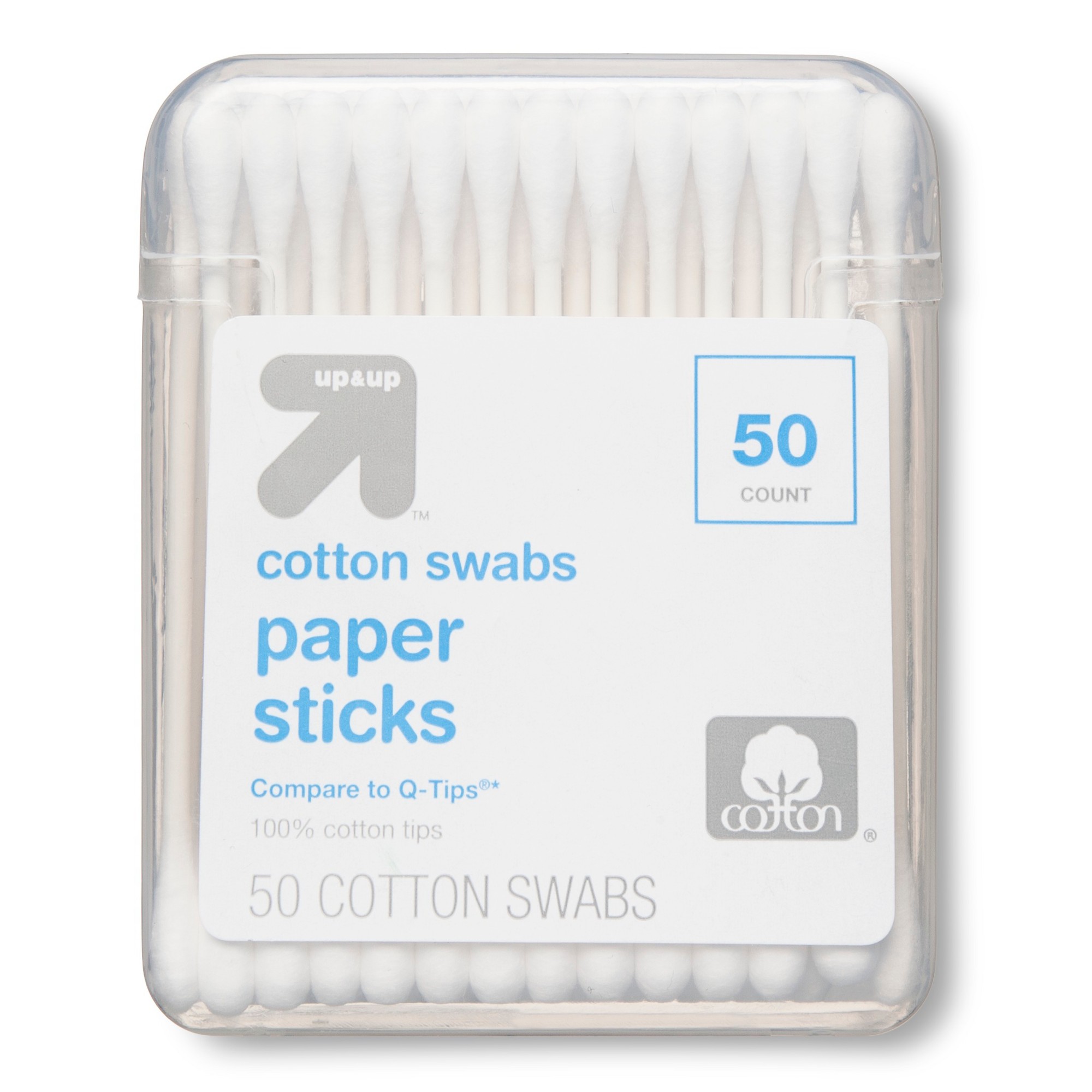 Cotton Swabs Paper Sticks - 50ct - Up&Up