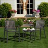 3-Piece Metal and Plastic Outdoor Bistro Set with Glass Table - 2 of 4