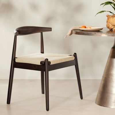 GlasFlength Dining Set of 2, Mid-Century Modern Dining Sets with Solid Wood Legs for Kitchen and Dining Room, Black, 18"*22.8"*22"