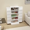 Rbied 50" H Kitchen Pantry Cabinet, Buffet Cupboards Sideboard Snack Cabinet with 2 Doors with Racks and 2 Adjustable Shelves, Induction lighting - 3 of 4